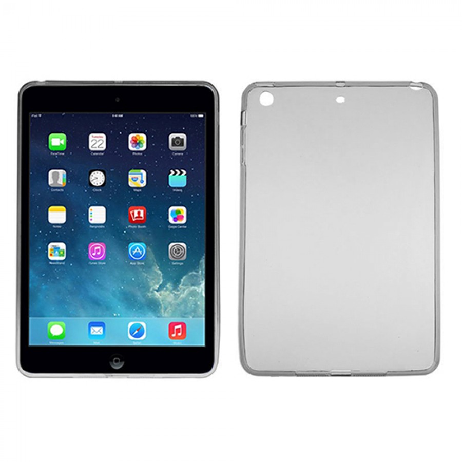 iPad Mini / Mini 2 / Mini 3 Kılıf Şeffaf/Siyah Silikon Arka Kapak