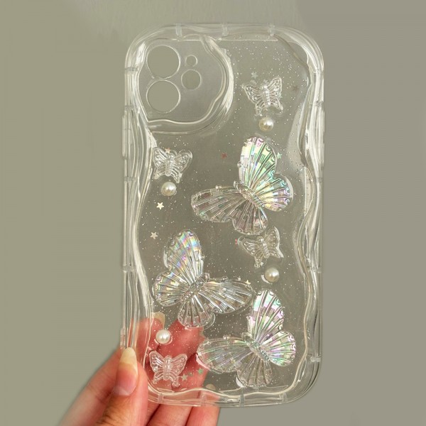 iPhone 11 Kılıf 3D Kelebek Desen Kamera Korumalı Şeffaf Silikon Ka…