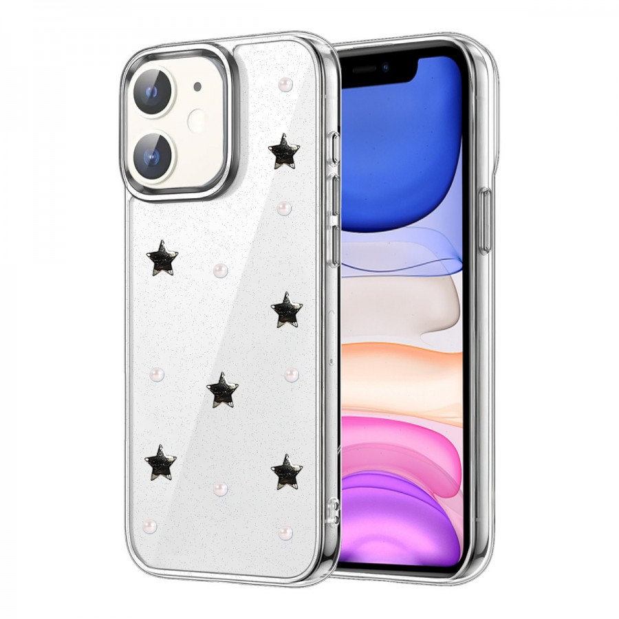 iPhone 11 Kılıf Fiyonk Desenli Şeffaf Kapak