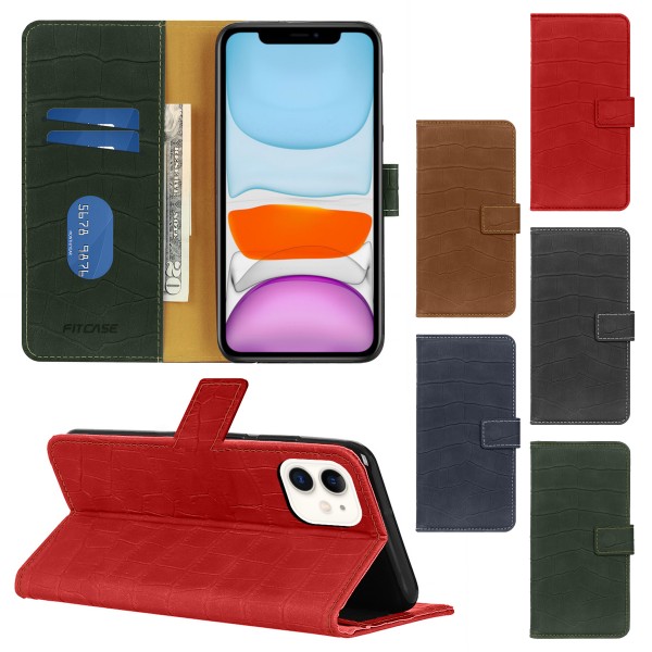 iPhone 11 Kılıf Kroko Desen Kapaklı Cüzdanlı…