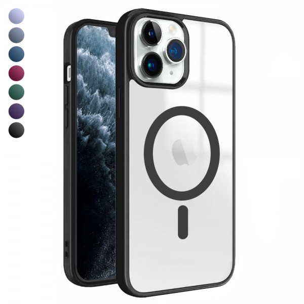 iPhone 11 Pro Max Magsafe Özellikli Renkli Clear Case Kapak
