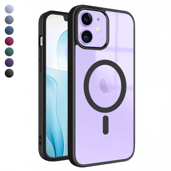 iPhone 12 / 12 Pro Magsafe Özellikli Renkli Clear Case Kapak…