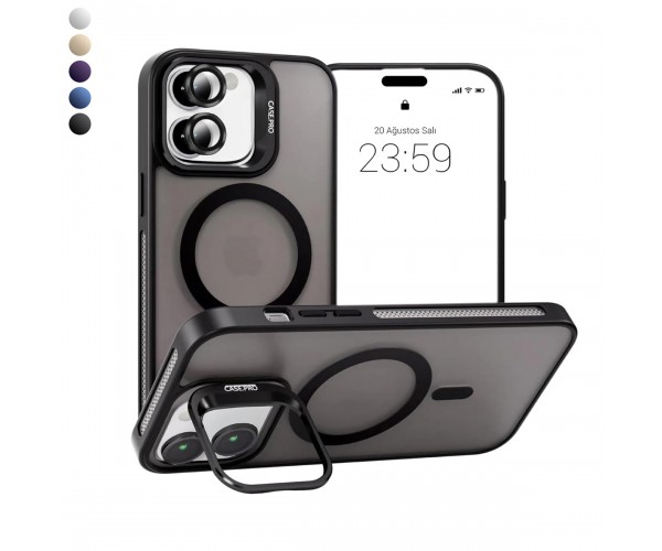 iPhone 12 Kılıf Armor Seri Magsafe Uyumlu Stand Özellikli Kamera Le…