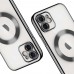 iPhone 12 Kılıf Magsafe Özellikli Metal Lazer Silikon Kapak