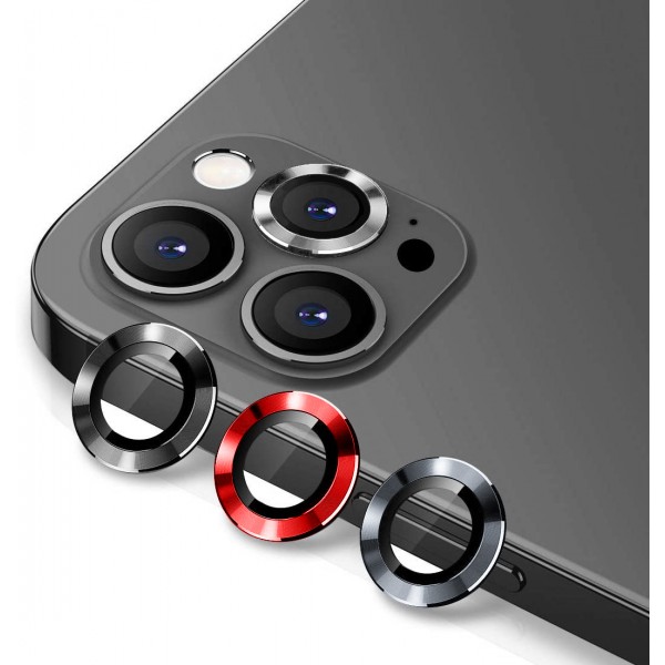 iPhone 12 Pro Kamera Lens Koruyucu Cam Metal Kenarlı 3lü Set…