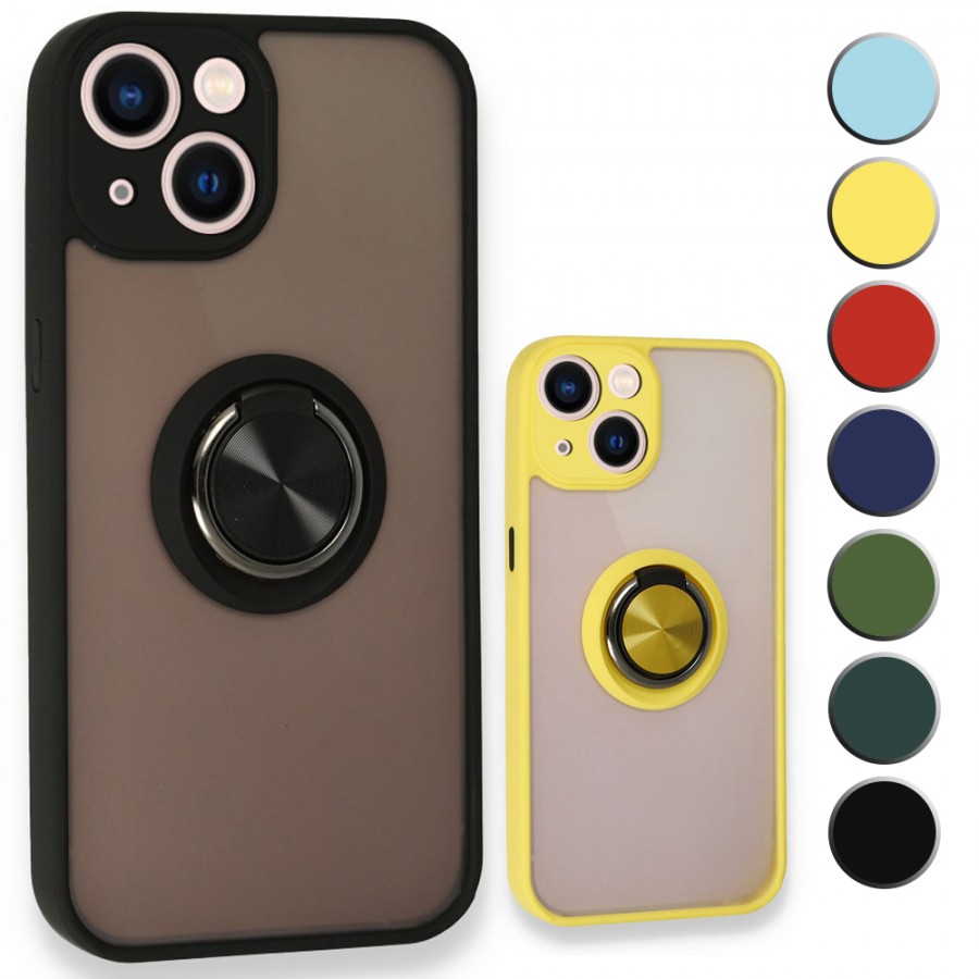 iPhone 13 Mini Kılıf Montrea Ring Yüzük Stantlı Kapak