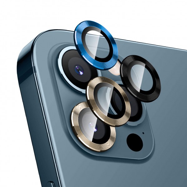 iPhone 13 Pro / 13 Pro Max Kamera Lens Koruyucu Cam Metal Kenarlı 3l�…