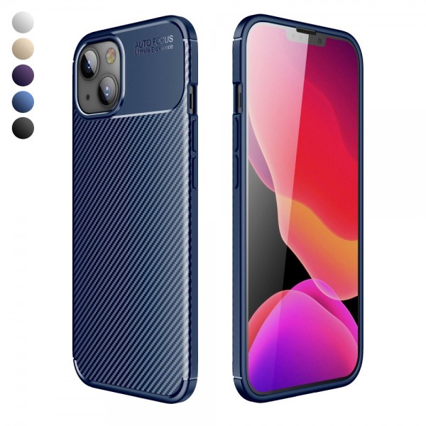 iPhone 14 / 13 Kılıf Focus Carbon Desen Silikon Arka Kapak…