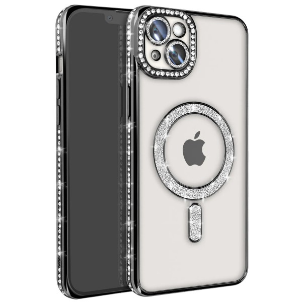 iPhone 14 Kılıf Joke Seri Magsafe Özellikli Taşlı Simli Silikon Kapak… iPhone 14 Kılıf Joke Seri Magsafe Özellikli Taşlı Simli Silikon Kapak…