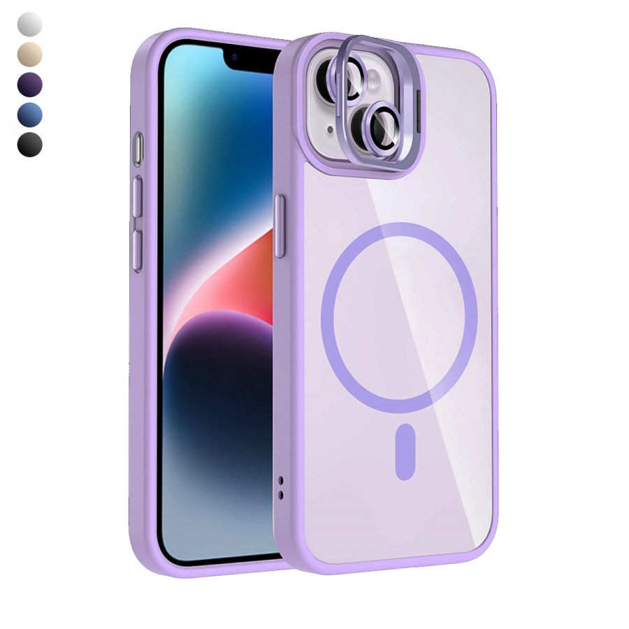 iPhone 14 Kılıf Remim Magsafe Lensli Kamera Standlı Kapak