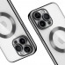 iPhone 14 Pro Kılıf Magsafe Özellikli Metal Lazer Silikon Kapak
