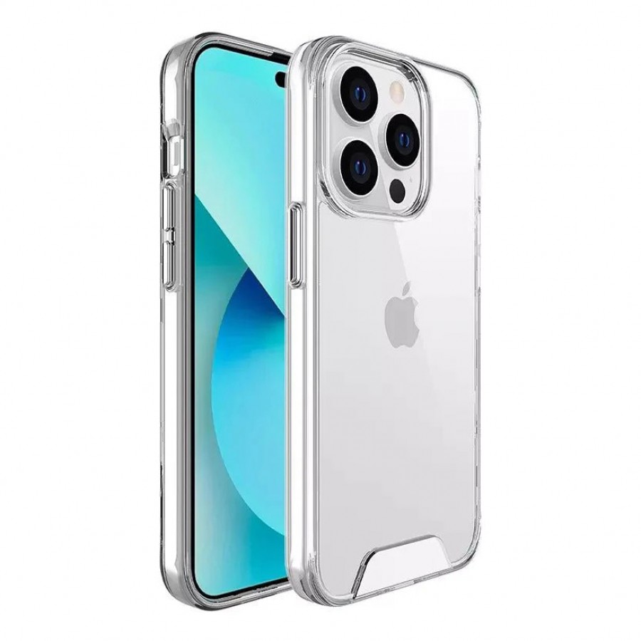 iPhone 14 Pro Kılıf Space Seri Lux Silikon Şeffaf Kapak