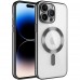 iPhone 14 Pro Max Kılıf Magsafe Özellikli Metal Lazer Silikon Kapak