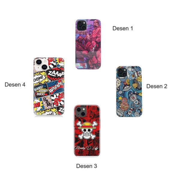 iPhone 15 Kılıf Aesir Seri Desenli Sert Kapak…