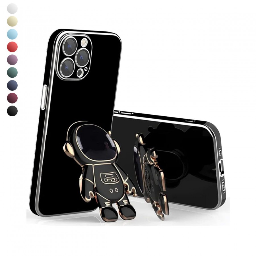 iPhone 15 Pro Max Kılıf Astronot Seri Stant Silikon Kapak