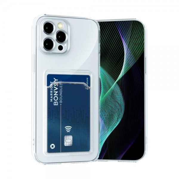 iPhone 15 Pro Max Kılıf Cardy Şeffaf Kartlık Cepli Kapak…