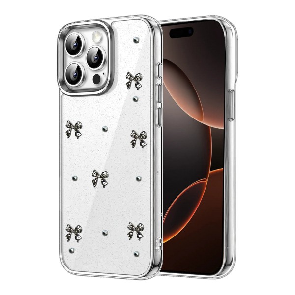 iPhone 15 Pro Max Kılıf Fiyonk Desenli Şeffaf Kapak&hellip;