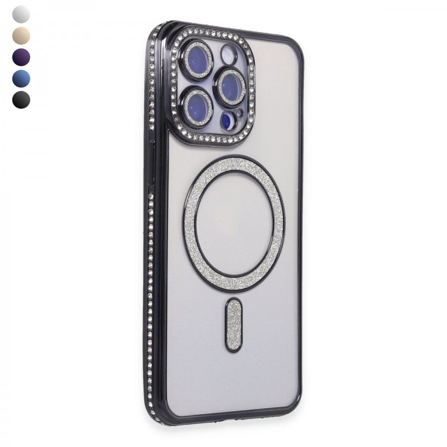 iPhone 15 Pro Max Kılıf Joke Seri Magsafe Özellikli Taşlı Simli Silikon Kapak iPhone 15 Pro Max Kılıf Joke Seri Magsafe Özellikli Taşlı Simli Silikon Kapak