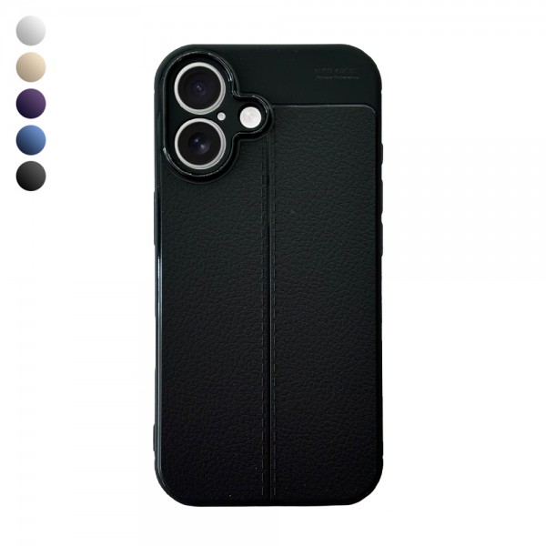 iPhone 16 Kılıf Focus Deri Desen Silikon Arka Kapak…