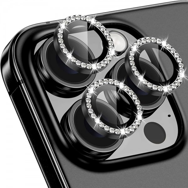 iPhone 16 Pro / 16 Pro Max Taşlı Metal Kamera Lens Koruyucu Set…