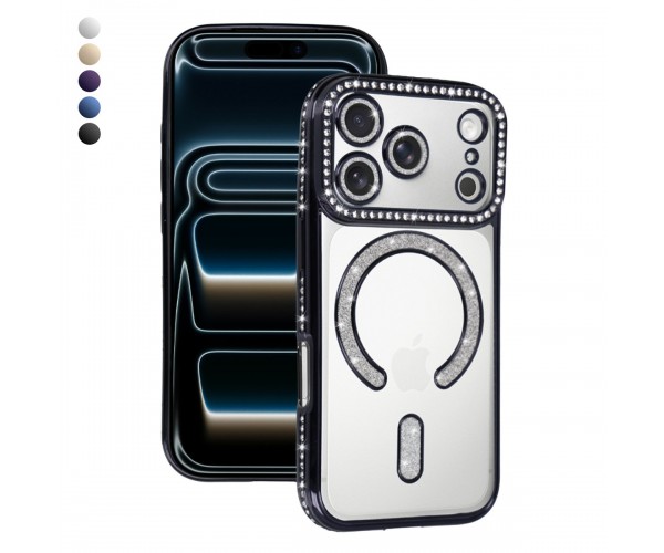 iPhone 17 Pro Max Kılıf Joke Seri Magsafe Özellikli Taşlı Simli S&hellip;