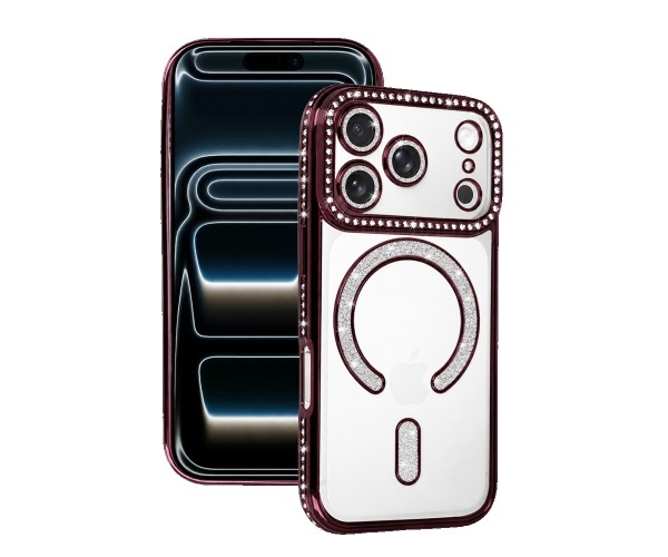 iPhone 18 Pro Kılıf Joke Seri Magsafe Özellikli Taşlı Simli Silik&hellip;