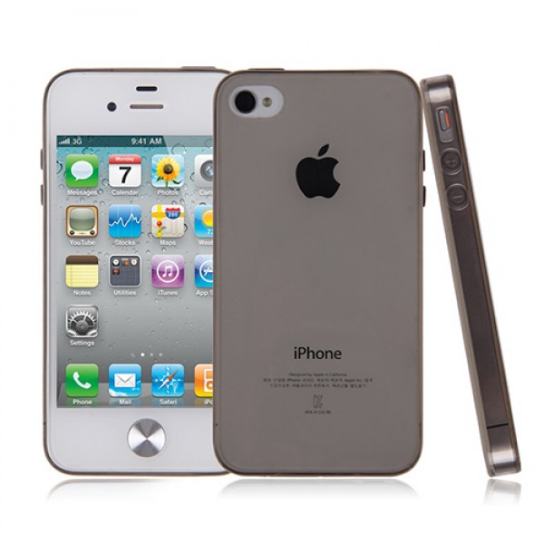 iPhone 4/4s Kılıf Soft Silikon Şeffaf-Siyah Arka Kapak…