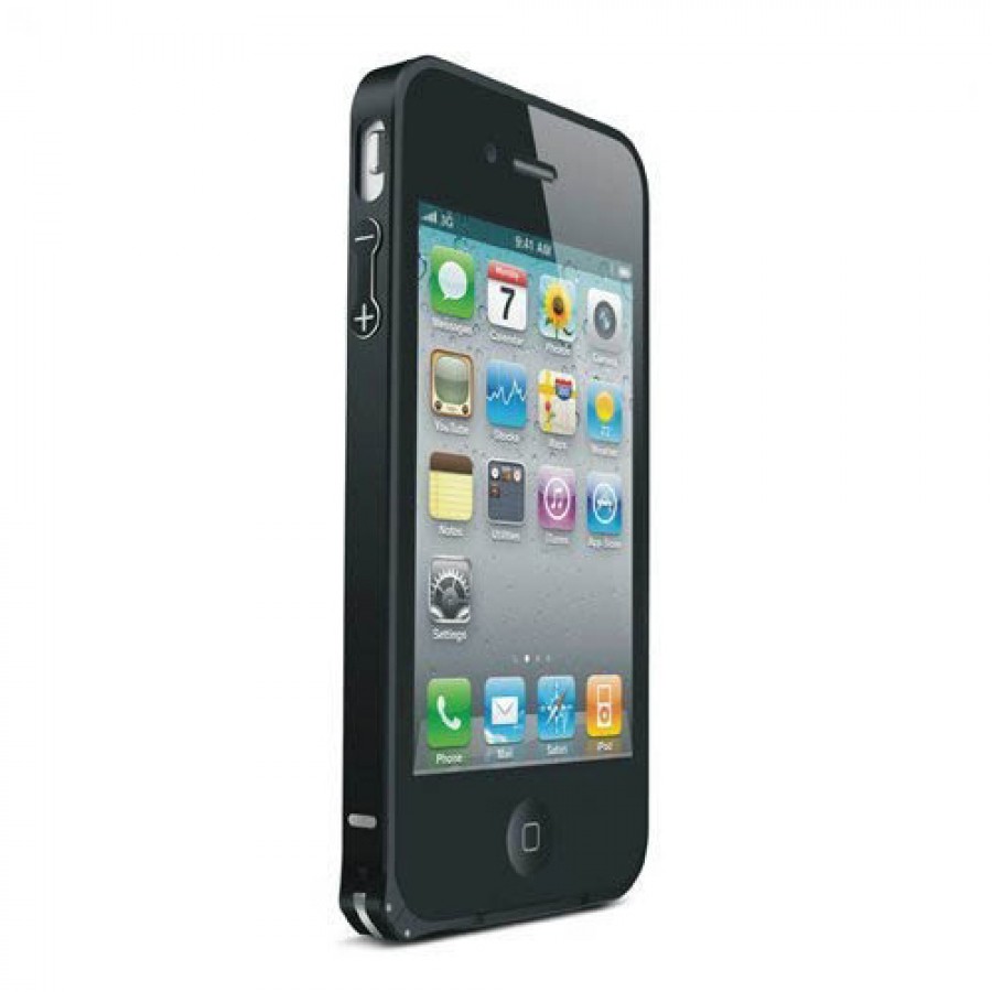 iPhone 4s 0,7mm Metal Bumper Çerçeve Kılıf Siyah