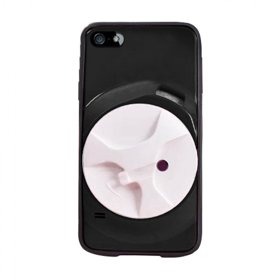 iPhone 5-5s-SE Kulaklık Makaralı Arka Kapak Siyah