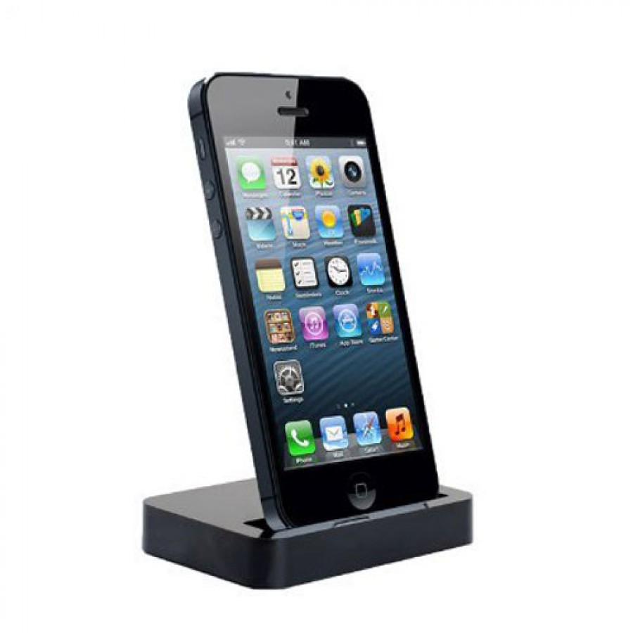 iPhone 5 / 5s Lightning Masaüstü Şarj Aleti Dock Siyah