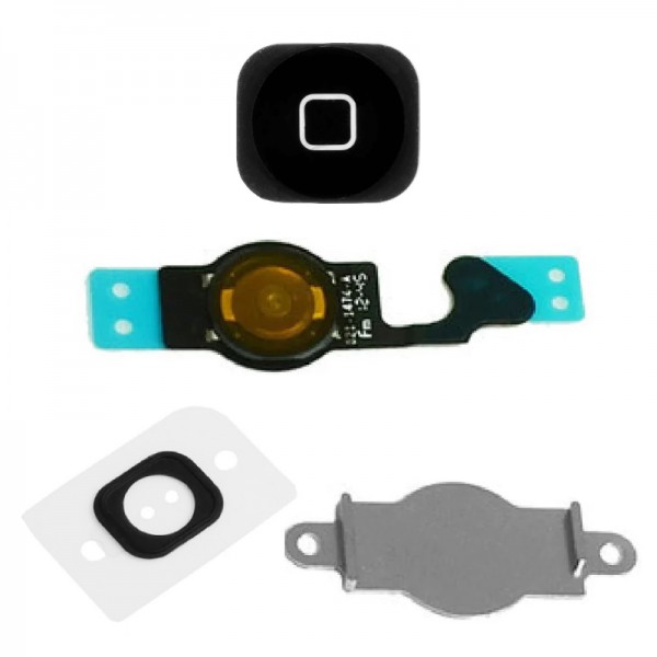 iPhone 5 Home Tuş Orta Tuş Film Flex Buton Set - Siyah…