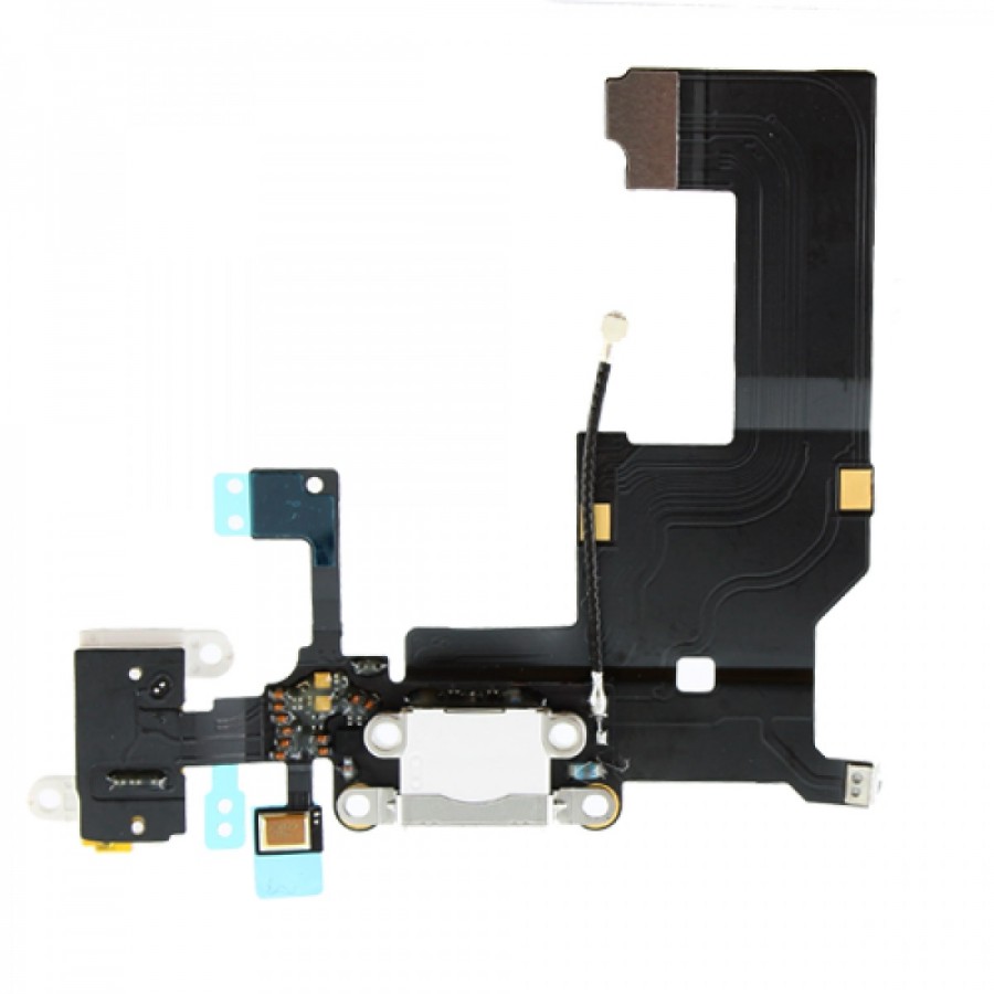 iPhone 5 Şarj Soketi Kulaklık Soketi Mikrofon Filmli Orijinal - Beyaz