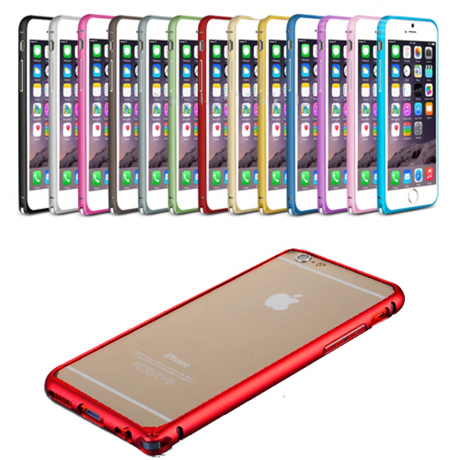 iPhone 6 4,7 inç Metal Bumper Çerçeve Kılıf Kırmızı