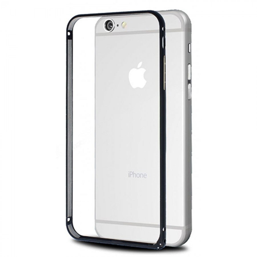 iPhone 6 4,7 inç Metal Bumper Çerçeve Kılıf Siyah
