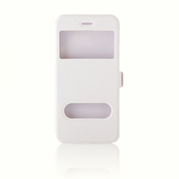 iPhone 6 Plus 5,5 inç Çift Pencereli Yan Kapaklı Kılıf Beyaz…