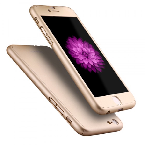 iPhone 6 Plus - 6s Plus 360 Derece Koruma Arka Kapak Gold…