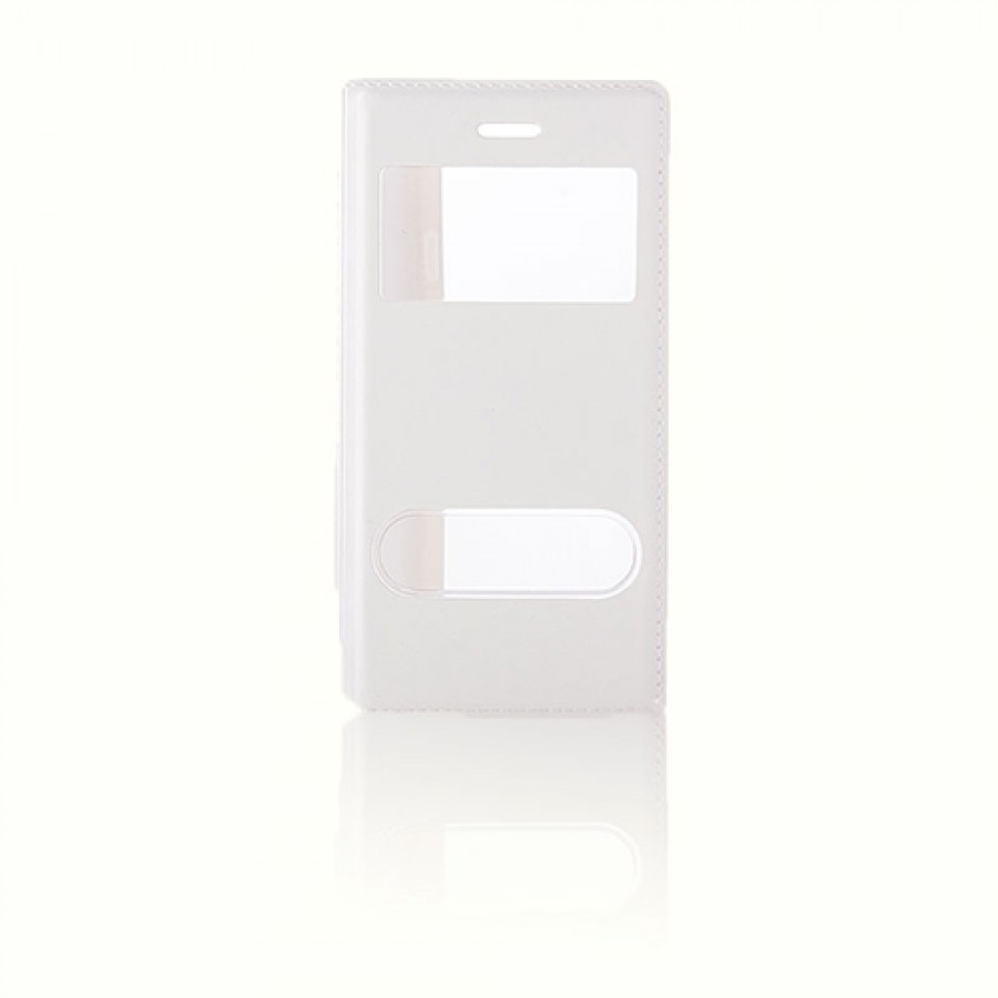 iPhone 6 Plus / 6s Plus Dikişli Yan Kapaklı TPU Kılıf Beyaz