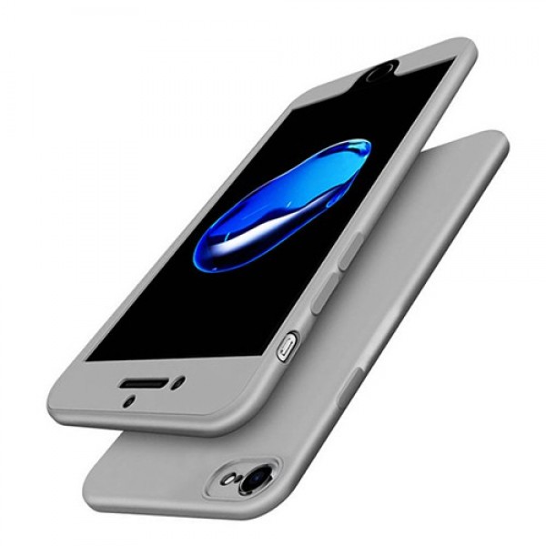 iPhone 7-8 360 Derece Premium Silikon Kılıf Gri…