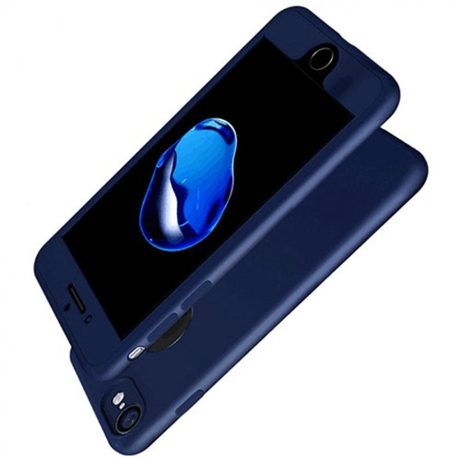 iPhone 7-8 360 Derece Premium Silikon Kılıf Lacivert