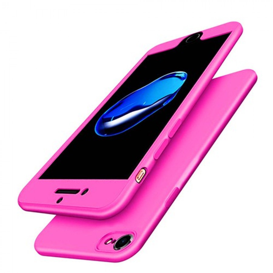 iPhone 7-8 360 Derece Premium Silikon Kılıf Pembe