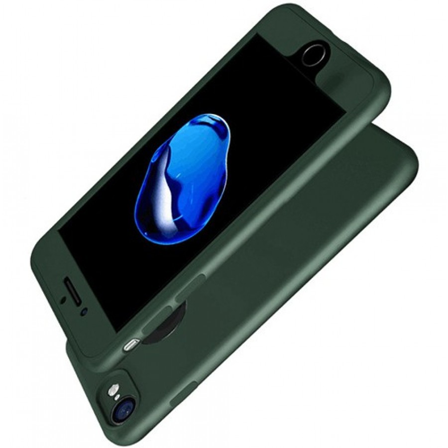 iPhone 7-8 360 Derece Premium Silikon Kılıf Yeşil