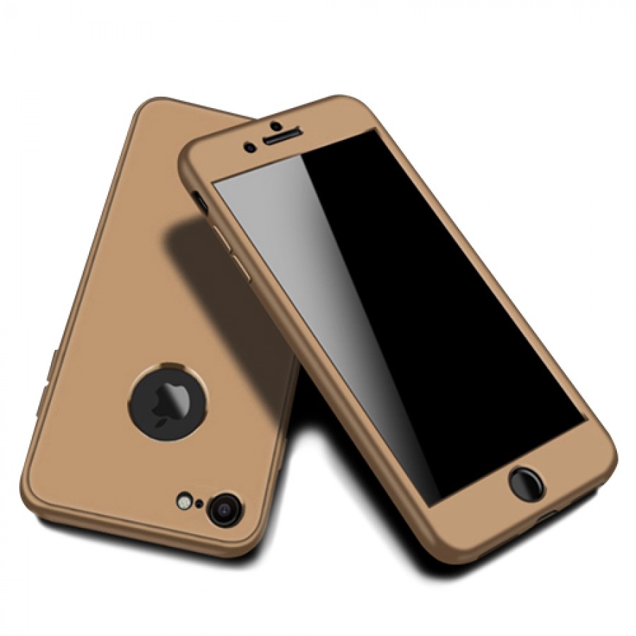 iPhone 7-8 360 Derece Slim Premium Silikon Kılıf Gold