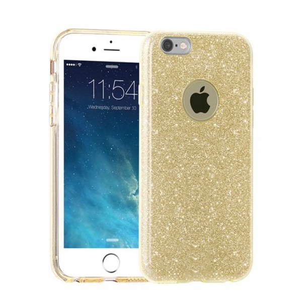iPhone 7/8 3in1 Simli Silikon Arka Kapak Gold…