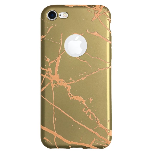 iPhone 7-8 Fırça Desen Silikon Arka Kapak Gold…