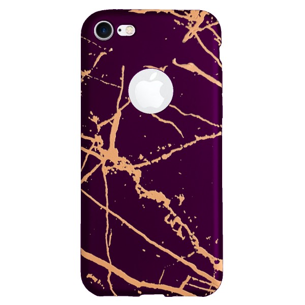 iPhone 7-8 Fırça Desen Silikon Arka Kapak Mor…