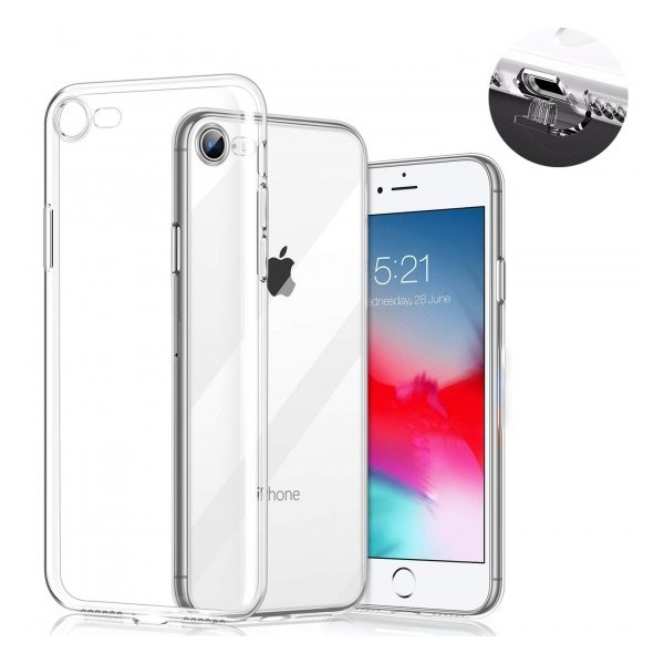 iPhone 7 / 8 Kılıf FitCase Toz Koruma Tıpalı Şeffaf Arka Kapak…