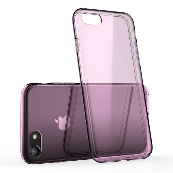 iPhone 7/8 Kılıf Soft Silikon Şeffaf-Pembe Arka Kapak…