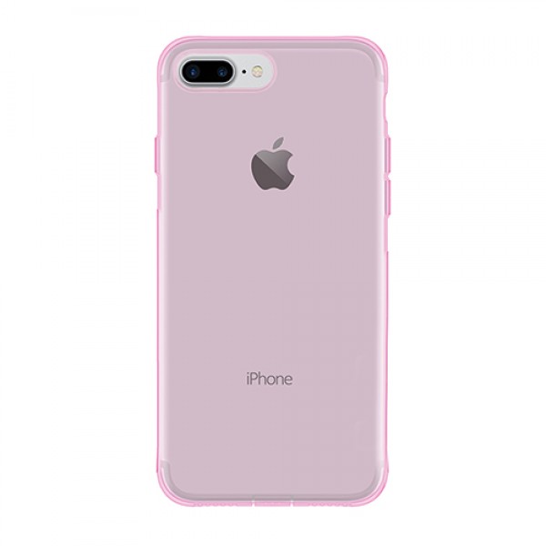 iPhone 7 Plus / 8 Plus Kılıf Soft Silikon Şeffaf-Pembe Arka Kapak…