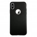 iPhone X / XS 360 Derece Slim Deri Görünümlü Silikon Kılıf Siyah