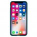 iPhone X/XS Fırça Desen Silikon Arka Kapak Mavi